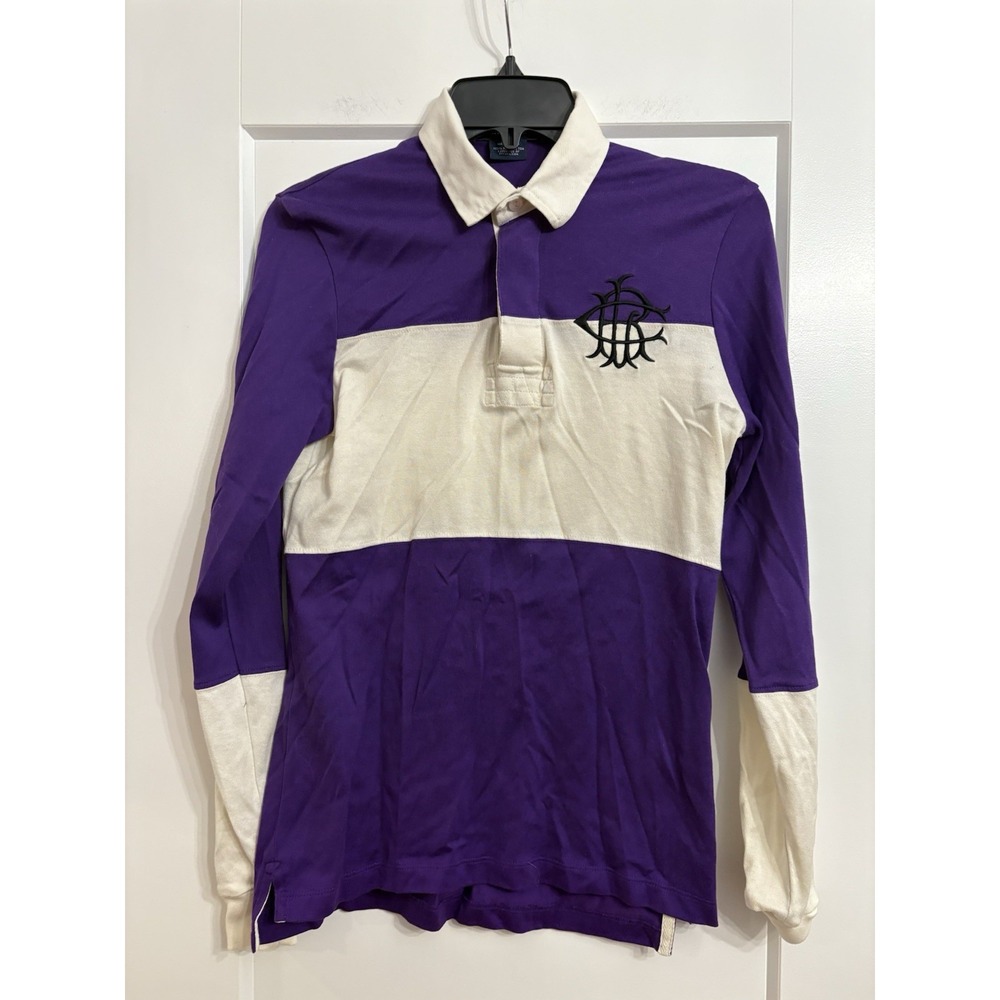Vintage Y2K‎ Ralph Lauren Sport Women's Large Embroidered Logo Rugby Long Sleeve